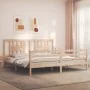 Estructura de cama con cabecero madera maciza 200x200 cm de vidaXL, Camas y somieres - Ref: Foro24-3194591, Precio: 144,64 €,...