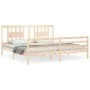 Estructura de cama con cabecero madera maciza 200x200 cm de vidaXL, Camas y somieres - Ref: Foro24-3194591, Precio: 144,64 €,...