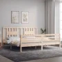 Estructura de cama con cabecero madera maciza 200x200 cm de vidaXL, Camas y somieres - Ref: Foro24-3194591, Precio: 144,64 €,...