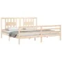 Estructura de cama con cabecero madera maciza 200x200 cm de vidaXL, Camas y somieres - Ref: Foro24-3194591, Precio: 144,64 €,...