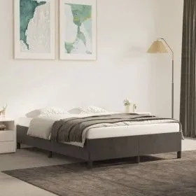 Dunkelgrauer Samtbettrahmen 140x200 cm von vidaXL, Betten und Lattenroste - Ref: Foro24-347325, Preis: 108,13 €, Rabatt: %