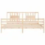 Estructura de cama con cabecero madera maciza 200x200 cm de vidaXL, Camas y somieres - Ref: Foro24-3194591, Precio: 144,64 €,...