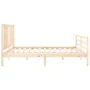 Bed frame with solid wood headboard 200x200 cm by vidaXL, Beds and slatted bases - Ref: Foro24-3194591, Price: 144,66 €, Disc...