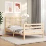 Bed frame with solid wood headboard 100x200 cm by vidaXL, Beds and slatted bases - Ref: Foro24-3193911, Price: 109,26 €, Disc...