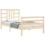 Bettgestell mit Massivholzkopfteil 100x200 cm von vidaXL, Betten und Lattenroste - Ref: Foro24-3193911, Preis: 109,28 €, Raba...