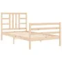 Bettgestell mit Massivholzkopfteil 100x200 cm von vidaXL, Betten und Lattenroste - Ref: Foro24-3193911, Preis: 109,28 €, Raba...