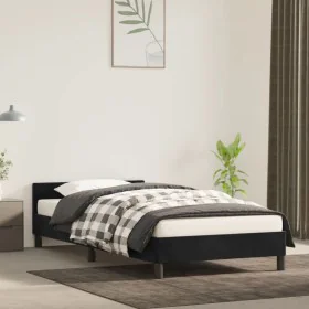 Estructura de cama con cabecero de terciopelo negro 100x200 cm de vidaXL, Camas y somieres - Ref: Foro24-347557, Precio: 88,3...
