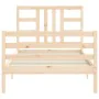 Bed frame with solid wood headboard 100x200 cm by vidaXL, Beds and slatted bases - Ref: Foro24-3193911, Price: 109,26 €, Disc...