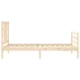 Bed frame with solid wood headboard 100x200 cm by vidaXL, Beds and slatted bases - Ref: Foro24-3193911, Price: 109,26 €, Disc...