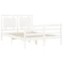 Weißer Massivholzbettrahmen mit Kopfteil 120x200 cm von vidaXL, Betten und Lattenroste - Ref: Foro24-3194047, Preis: 130,72 €...