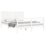 White solid wood bed frame with headboard 160x200 cm by vidaXL, Beds and slatted bases - Ref: Foro24-3194777, Price: 173,73 €...