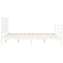 White solid wood bed frame with headboard 160x200 cm by vidaXL, Beds and slatted bases - Ref: Foro24-3194777, Price: 173,73 €...