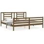 Honey brown solid wood bed frame and headboard 200x200 cm by vidaXL, Beds and slatted bases - Ref: Foro24-3194724, Price: 170...