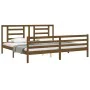 Estructura cama y cabecero madera maciza marrón miel 200x200 cm de vidaXL, Camas y somieres - Ref: Foro24-3194724, Precio: 17...