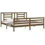 Honey brown solid wood bed frame and headboard 200x200 cm by vidaXL, Beds and slatted bases - Ref: Foro24-3194724, Price: 170...
