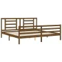 Estructura cama y cabecero madera maciza marrón miel 200x200 cm de vidaXL, Camas y somieres - Ref: Foro24-3194724, Precio: 17...