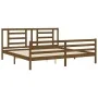 Honey brown solid wood bed frame and headboard 200x200 cm by vidaXL, Beds and slatted bases - Ref: Foro24-3194724, Price: 170...