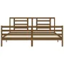 Estructura cama y cabecero madera maciza marrón miel 200x200 cm de vidaXL, Camas y somieres - Ref: Foro24-3194724, Precio: 17...