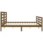 Honey brown solid wood bed frame and headboard 200x200 cm by vidaXL, Beds and slatted bases - Ref: Foro24-3194724, Price: 170...