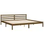 Estructura cama y cabecero madera maciza marrón miel 200x200 cm de vidaXL, Camas y somieres - Ref: Foro24-3194724, Precio: 17...