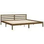 Honey brown solid wood bed frame and headboard 200x200 cm by vidaXL, Beds and slatted bases - Ref: Foro24-3194724, Price: 170...