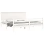 White solid wood bed frame with headboard 200x200 cm by vidaXL, Beds and slatted bases - Ref: Foro24-3195242, Price: 169,84 €...