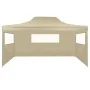 Folding tent with 3 cream walls 3x4.5 m by vidaXL, Tents and gazebos - Ref: Foro24-44972, Price: 167,32 €, Discount: %