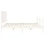White solid wood bed frame with headboard 200x200 cm by vidaXL, Beds and slatted bases - Ref: Foro24-3195242, Price: 169,84 €...