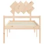 Cama para personas mayores con cabecero madera maciza 90x200 cm de vidaXL, Camas y somieres - Ref: Foro24-3195531, Precio: 12...