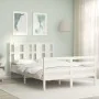 Estructura de cama con cabecero madera maciza blanco 140x190 cm de vidaXL, Camas y somieres - Ref: Foro24-3194097, Precio: 13...