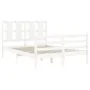 Estructura de cama con cabecero madera maciza blanco 140x190 cm de vidaXL, Camas y somieres - Ref: Foro24-3194097, Precio: 13...