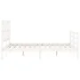 Estructura de cama con cabecero madera maciza blanco 140x190 cm de vidaXL, Camas y somieres - Ref: Foro24-3194097, Precio: 13...
