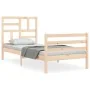 Bettgestell mit Massivholzkopfteil 100x200 cm von vidaXL, Betten und Lattenroste - Ref: Foro24-3194886, Preis: 106,37 €, Raba...