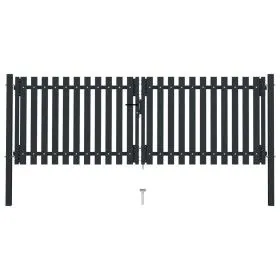 Doppeltes Zauntor aus anthrazitgrauem Stahl, 306 x 175 cm von vidaXL, Gartentore - Ref: Foro24-146352, Preis: 441,88 €, Rabat...