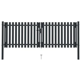 Double anthracite gray steel fence gate 306x175 cm by vidaXL, garden gates - Ref: Foro24-146352, Price: 441,88 €, Discount: %