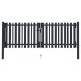 Doppeltes Zauntor aus anthrazitgrauem Stahl, 306 x 175 cm von vidaXL, Gartentore - Ref: Foro24-146352, Preis: 441,88 €, Rabat...
