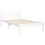 White solid wood bed frame with headboard 90x200 cm by vidaXL, Beds and slatted bases - Ref: Foro24-3194947, Price: 94,88 €, ...