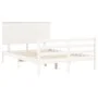 White solid wood bed frame with headboard 140x200 cm by vidaXL, Beds and slatted bases - Ref: Foro24-3195222, Price: 146,95 €...