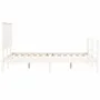 White solid wood bed frame with headboard 140x200 cm by vidaXL, Beds and slatted bases - Ref: Foro24-3195222, Price: 146,95 €...