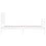 White solid wood bed frame with headboard 90x200 cm by vidaXL, Beds and slatted bases - Ref: Foro24-3194102, Price: 104,30 €,...