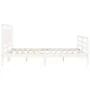 Double bed frame with white solid wood headboard by vidaXL, Beds and slatted bases - Ref: Foro24-3194057, Price: 165,06 €, Di...