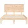 Bed frame with solid wood headboard 120x200 cm by vidaXL, Beds and slatted bases - Ref: Foro24-3193656, Price: 126,52 €, Disc...