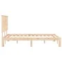 Bed frame with solid wood headboard 120x200 cm by vidaXL, Beds and slatted bases - Ref: Foro24-3193656, Price: 126,52 €, Disc...