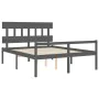 Cama de matrimonio personas mayores cabecero madera maciza gris de vidaXL, Camas y somieres - Ref: Foro24-3195423, Precio: 16...