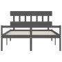 Cama de matrimonio personas mayores cabecero madera maciza gris de vidaXL, Camas y somieres - Ref: Foro24-3195423, Precio: 16...
