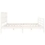 Weißer Massivholzbettrahmen mit Kopfteil 200x200 cm von vidaXL, Betten und Lattenroste - Ref: Foro24-3194137, Preis: 162,75 €...