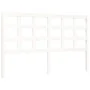 Double bed frame with white solid wood headboard by vidaXL, Beds and slatted bases - Ref: Foro24-3193992, Price: 145,02 €, Di...