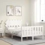 Estructura de cama con cabecero madera maciza blanco 120x200 cm de vidaXL, Camas y somieres - Ref: Foro24-3193462, Precio: 12...