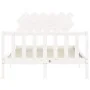 White solid wood bed frame with headboard 120x200 cm by vidaXL, Beds and slatted bases - Ref: Foro24-3193462, Price: 123,03 €...