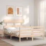 Estructura de cama con cabecero madera maciza 120x200 cm de vidaXL, Camas y somieres - Ref: Foro24-3195086, Precio: 106,19 €,...